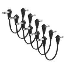 6 Pack 12inch Guitar Patch Cables 30cm Black Pedal Effect 30CM-6Pack,