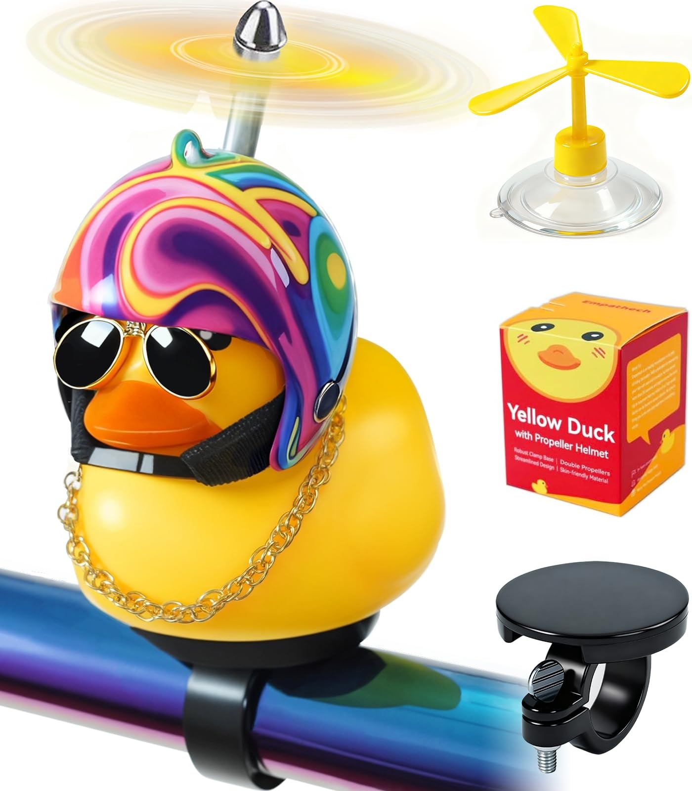 Cute Rubber Duck Bike Bell with Clamp Mount | Funny Cycling Accessories