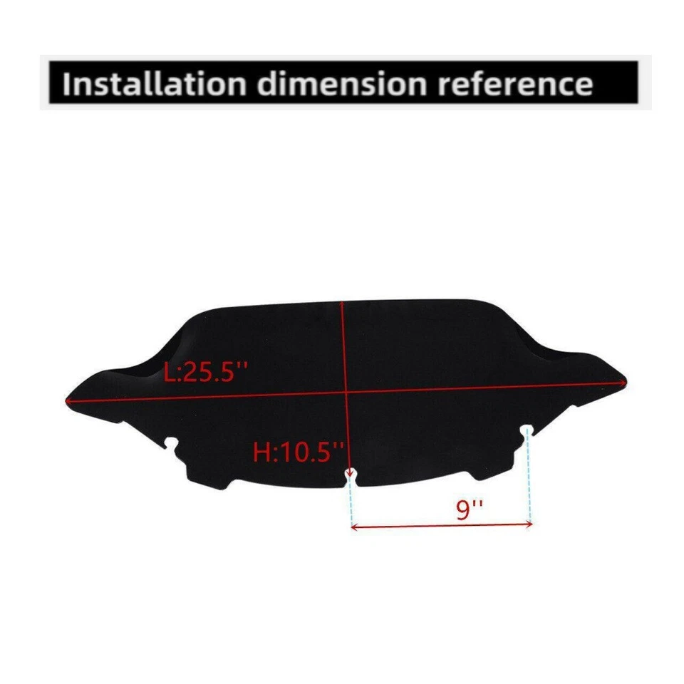 Parabrisas negro ondulado de 10,5"" para Harley Street Glide FLHX 2014-2023 Foto 4 de 4