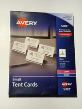 Avery 5302 Small Tent Cards White 2 x 3 1/2 Folded 160 Cards