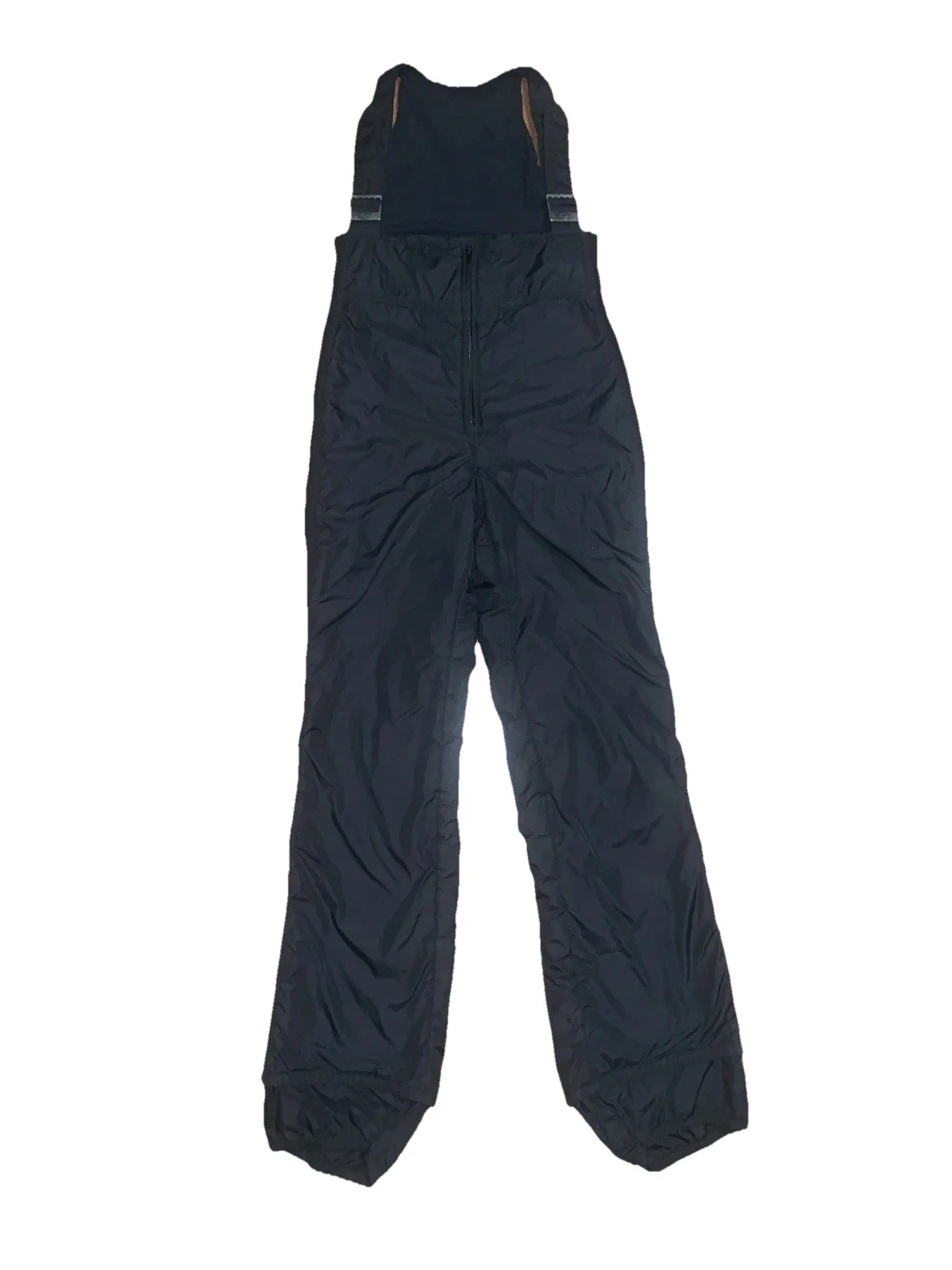 Vintage Robbe Snow Bib Skiwear Bib Womens Black Overall Pants Zip Up Made In USA