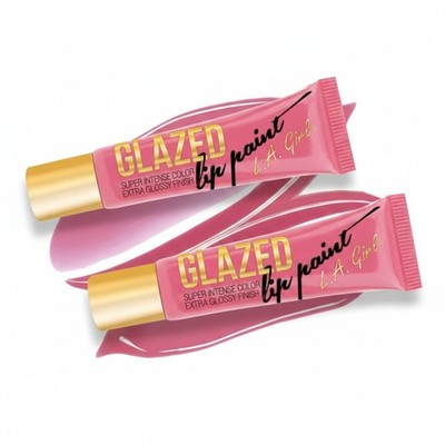 2 Pack L.A. Girl Glazed Lip Paint Elude High Shine Intense Pigmented Lip Gloss