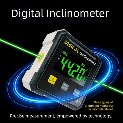 Magnetic Laser Inclinometer Dual Green Laser Digital Angle Measuring Protractor