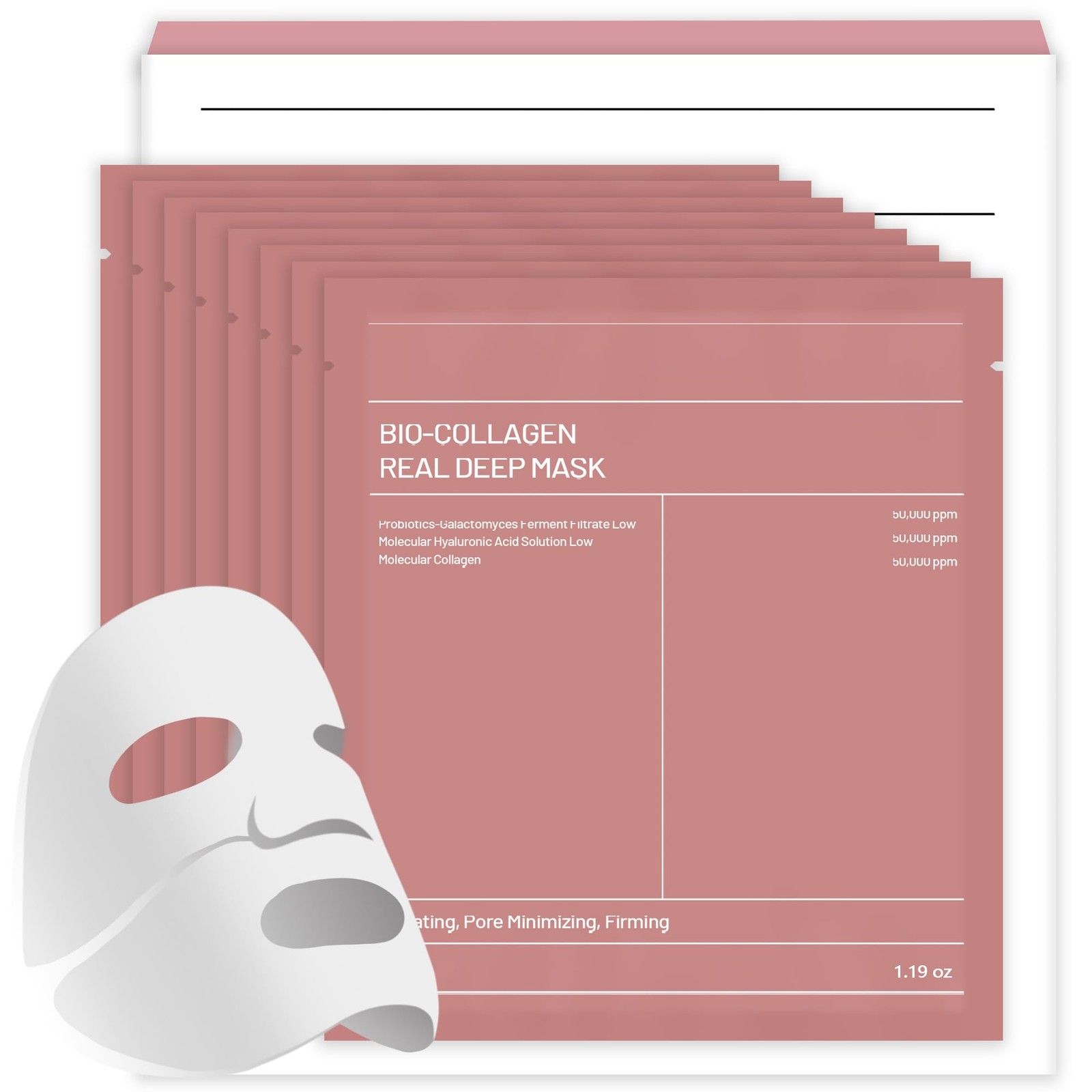 Bukamkom Collagen Face Mask (8pcs) Hydrogel Overnight Face Mask for Hydration &