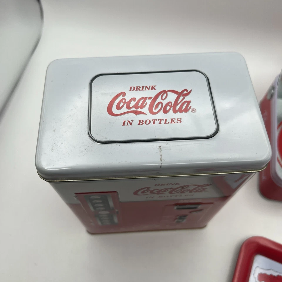 Lot of 6 Vintage Coca Cola Tins Vending Machine Tray Trinket Dish Candy Dish - Image 4 of 4