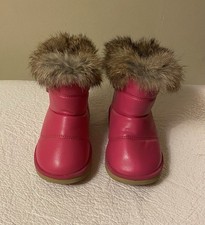 Pre-Owned Comfy Kids Girls Pink Snow Boots With Faux Fur Size 27 Toddler 10