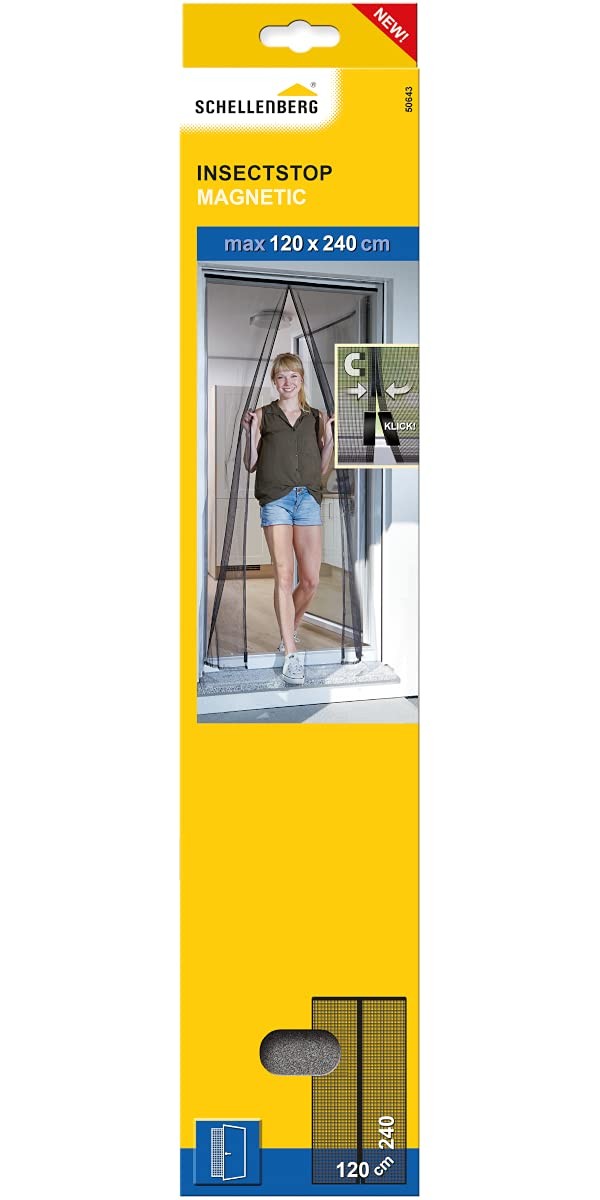 Moustiquaire magnétique pour portes 120 x 240 cm anthracite 50643