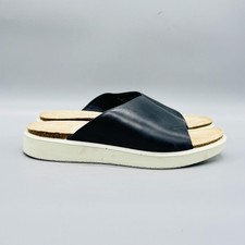 ECCO Sandals Womens 7 Black Leather Corkspher...