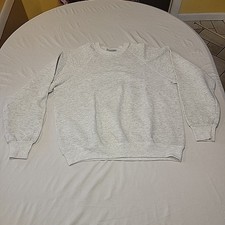 Vintage 80s Track  Court Raglan Crewneck Sweatshirt Gray Adult LG