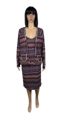 Missoni Knit Skirt Suit 3 Peace Cardigan Tank Top size L