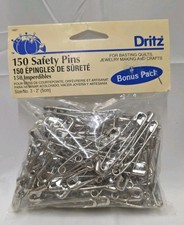 Dritz 150 Pack Of New Old Stock 1996 Safety Pins Size 3 - 2"/5cm Quilting Craft