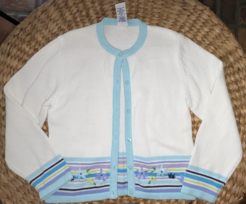 Gymboree vintage 2001 SPRING SHOWERS spring light CARDIGAN   xxl  7 EUC