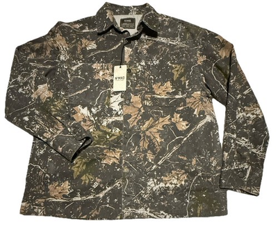 #ad #ad NoMad By CraftFlow Jacket Mens Medium Brown Camo Canvas Julian Shirt Jkt Snap $25.00