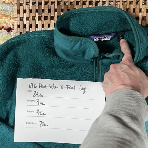 VTG Patagonia Retro X Deep Pile Fleece Full Zip Jacket Forest Green Men's Large - Picture 4 of 4