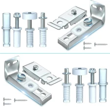 2 Pack Bifold Door Hardware Repair Kit - Ideal Replacement Parts for Silver 