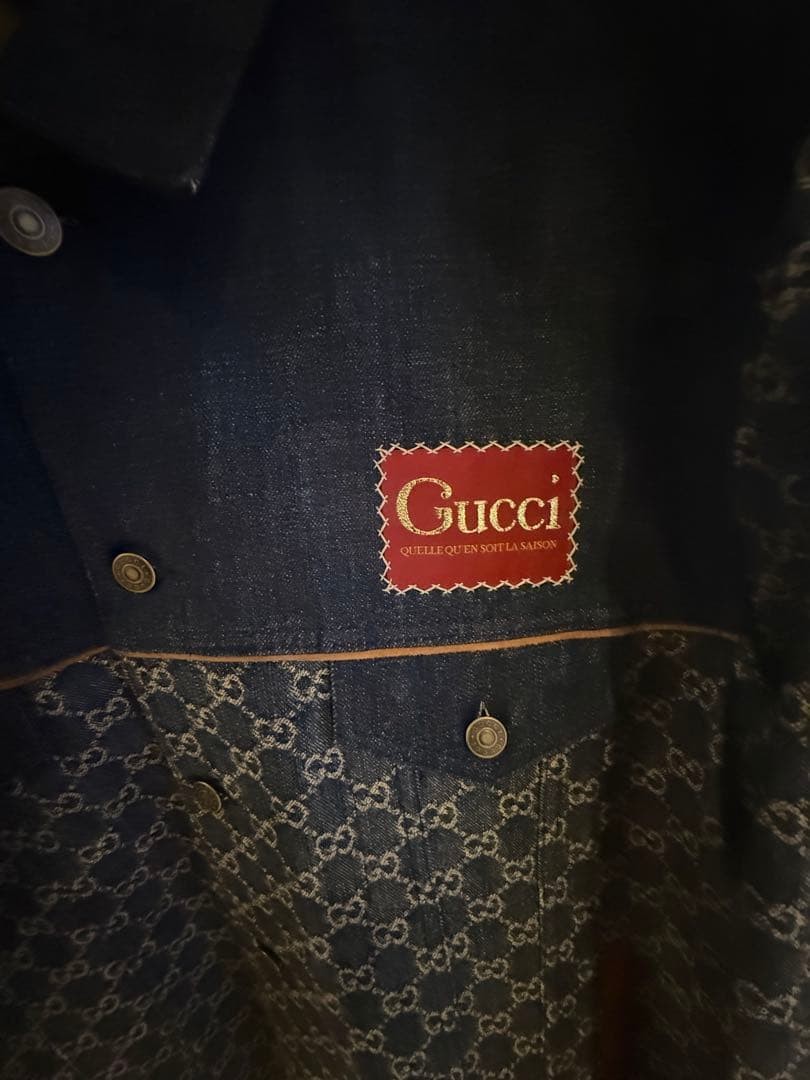 USED GUCCI DARK BLUE DENIM JACKET GOOD image 3