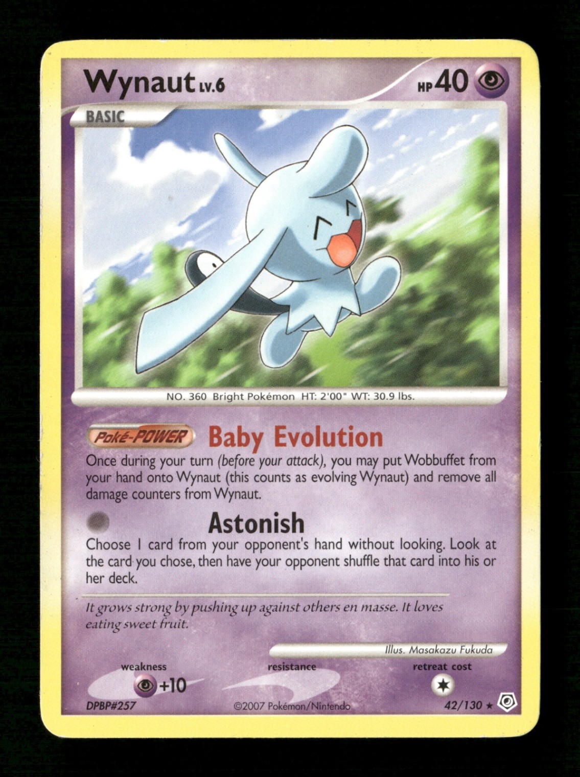 Wynaut 42/130 Non Holo Rare Diamond and Pearl LP Pokemon