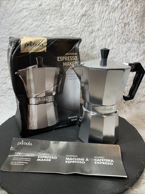 PRIMULA 6 Cup Espresso Maker, Coffee, Aluminum, NEW Damaged Box