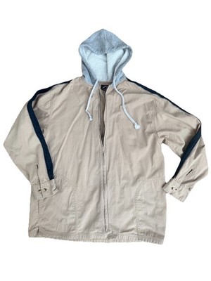 Protest Men's Beige Tan Zip Up Skateboarding Hoodie Grey Size Large Vintage 90s