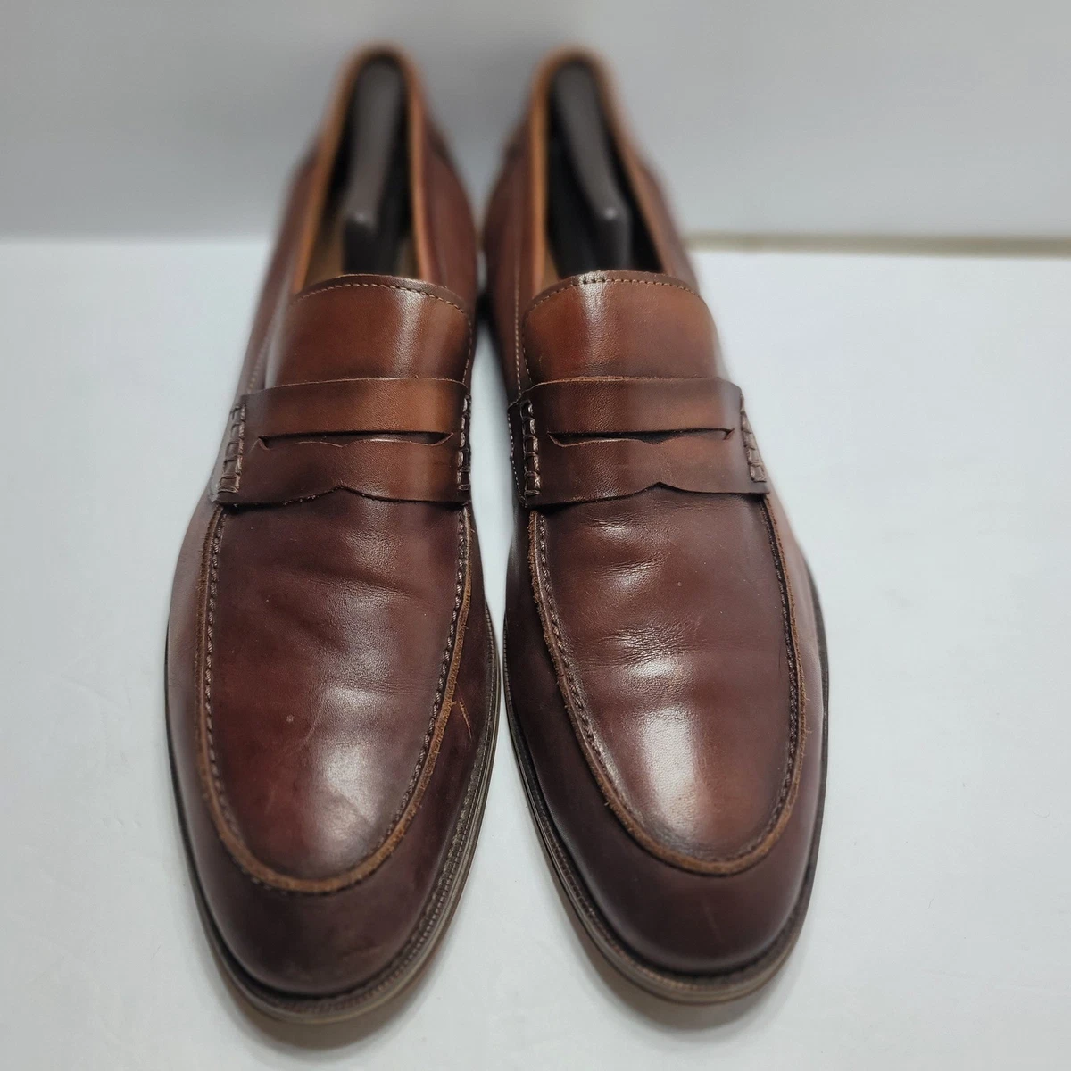 Joseph Abboud Dress Loafers‎ Shoes Brown Leather Square Apron Toe Men\'s 11.5M MENS JOSEPH ABBOYD LEATHER OXFORD SHOES BROWN | Mercari main image 2