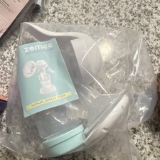 Zomee Manual Breast Pump Clear White Light Blue Portable Hand Expressing Device