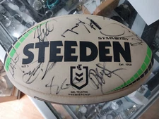 Steeden Official NRL Rugby League Ball Football SIGNED SIZE 5 | READ DESCRIPTION