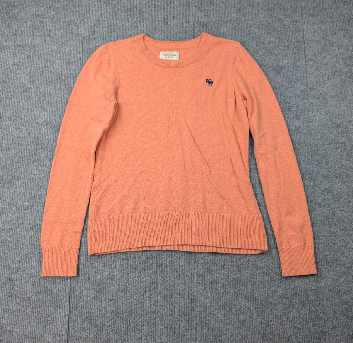Vintage Abercrombie & Fitch Sweater Womens Medium Y2K Moose Orange Preppy
