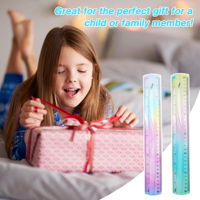 2 Pcs Flexible Ruler, 12 Inch Bendable Ruler for Kids, Soft Plastic Ruler, Ki...