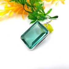 Paraiba Tourmaline Gemstone 925 Sterling Silver Jewelry Pendant Sz-1.65"