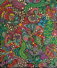 Original Butterfly painting on canvas Colorful Flowers Contemporary abstract art