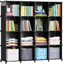 Cube Storage Organizer 16-Cube Storage Shelf, Closet Organizer for Garment Rack