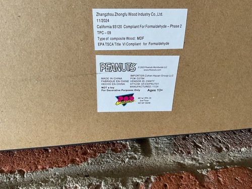 Lrg NEW Pop Creation Peanuts Gang Glass Wall Art Framed Snoopy 30x10x1 Inches - Picture 9 of 9