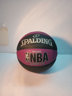 (1) PO Spalding NBA Varsity 27.5'' Mid Size Outdoor Basketball Black & Purple.