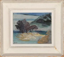 Eric Goldberg, Island, Oil on Wood, signed l.l.
