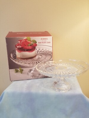 Laura Glass Mini Cake/Pastry Stand Made In Japan, 2009, Very Good Condition 