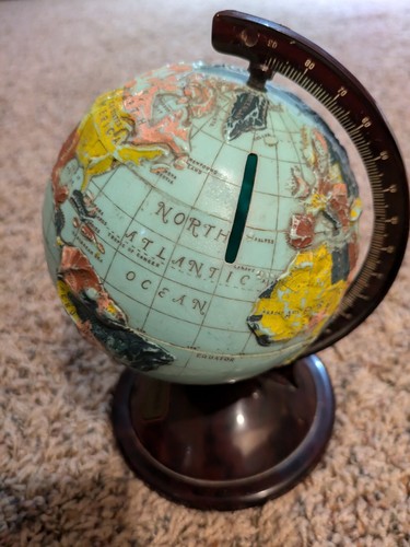 Scrivania World Globe Bank vintage primo risparmio federale Detroit vintage - Foto 4 di 11