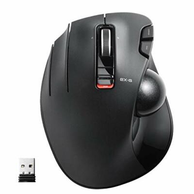ELECOM Wireless Trackball Maus M-XT4DRBK 6 Tasten schwarz für linke Hand NEU