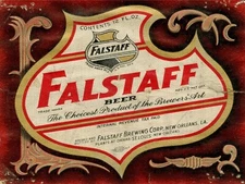 Falstaff Beer Label 9" x 12" Metal Sign