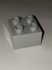 Lot Of 2 LEGO Duplo Replacement Piece Part 3437 Light Gray Brick 2 x 2 (x2)