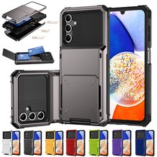 For Samsung A15 A14 A55 5G Shockproof Back Wallet Card Holder Armor Phone Cover