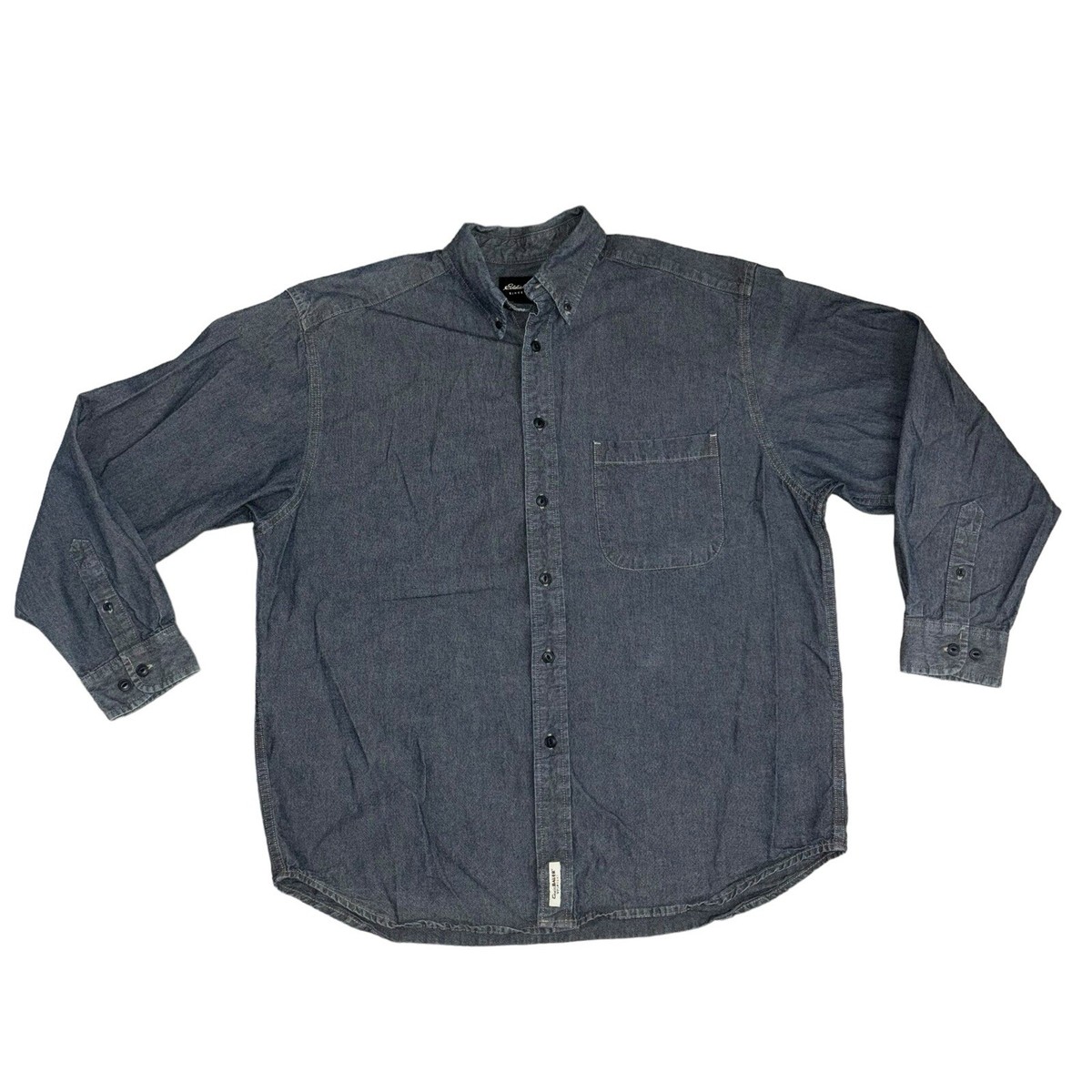 Eddie Bauer WPL 9647 Classic Long Sleeve Denim Shirt Large 100