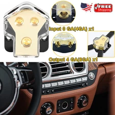 Car Audio Splitter Amp Power 0/2/4 Gauge In 4/6/8 Gauge Out Distribution Block