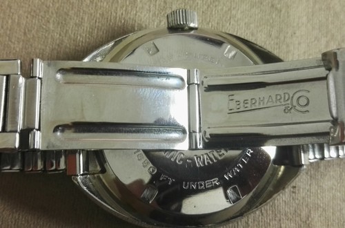Eberhard & Co. Scafograf 500 super rare gilt dial stretch bracelet top condition - Imagen 12 de 12