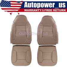 For 92-96 Ford Bronco Front Bottom Top Perforated Leather Seat Cover Mocha Tan