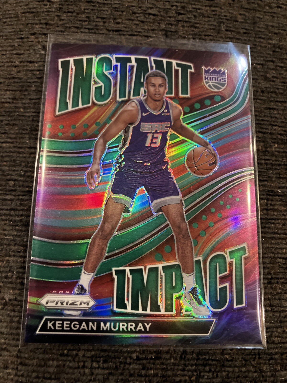 KEEGAN MURRAY 2022-23 Panini Prizm RC Green PRIZM Instant Impact #4 Kings