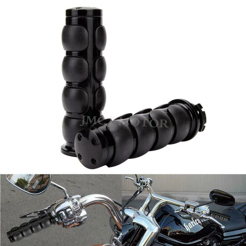 Pair Motorcycle 1" Handlebar Hand Grip For Harley Road King Street Glide Softail - Image 3 of 4