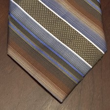 Haggar Green Blue Hand Made 100 Silk Men  s Neck Tie Made In China