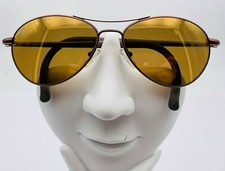 Vintage Champion CH293 Brown Metal Pilot Sunglasses Frames Italy