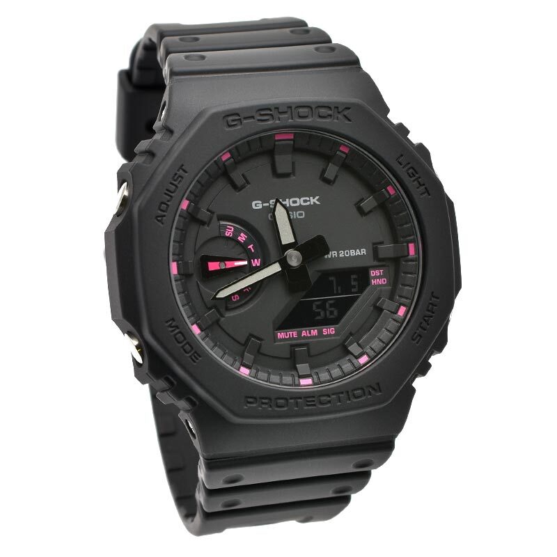 CASIO G-SHOCKジーショック腕時計 ブラックスケルトン&ピンクカラー CASIO G-SHOCK GA-2100P-1AJR Analog Digital Watch Black Pink 45.4
