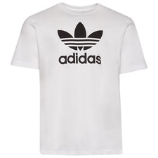 Adidas Men's Classic Trefoil T-Shirt SS Crew White Black Size S NEW WITH TAGS
